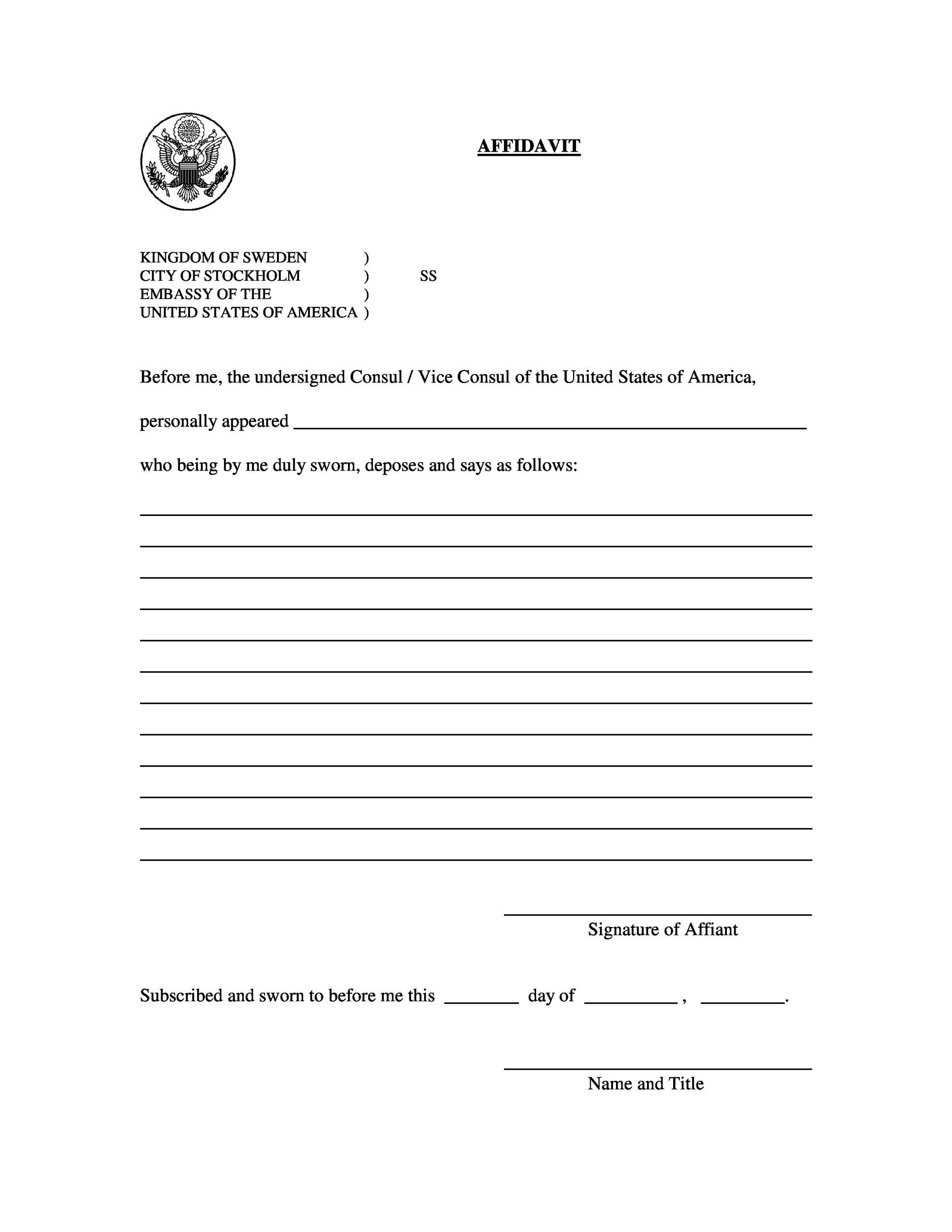 60 Free Affidavit Templates amp Forms Word PDF TemplateLab