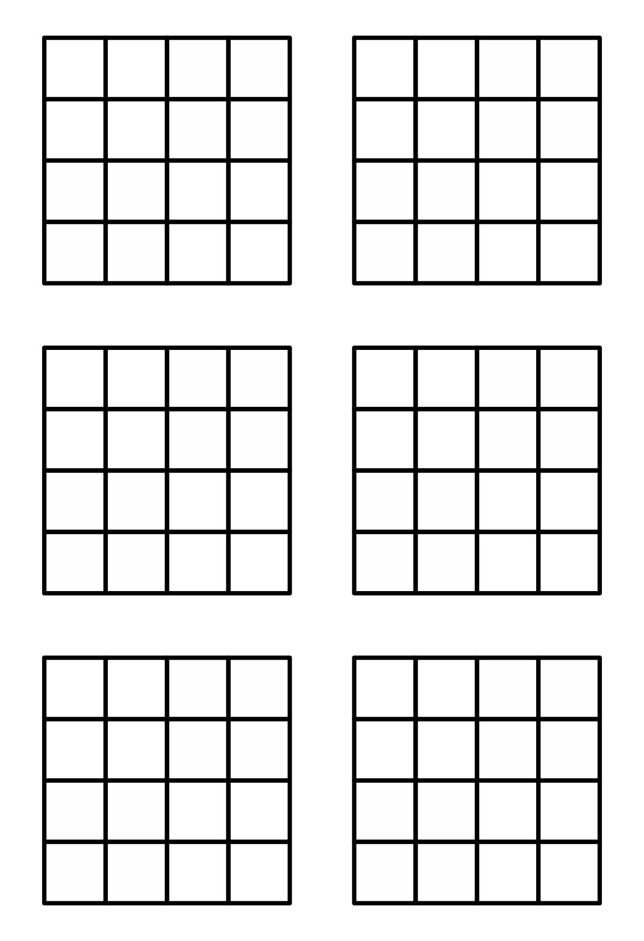 6x6 Blank Sudoku Printable Worksheets