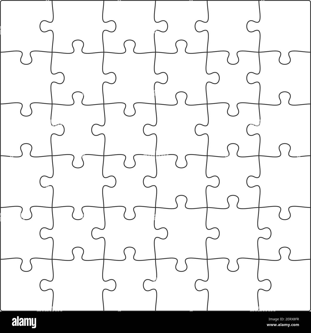 6x6 Jigsaw Puzzle Blank Template Background Light Lines Every 