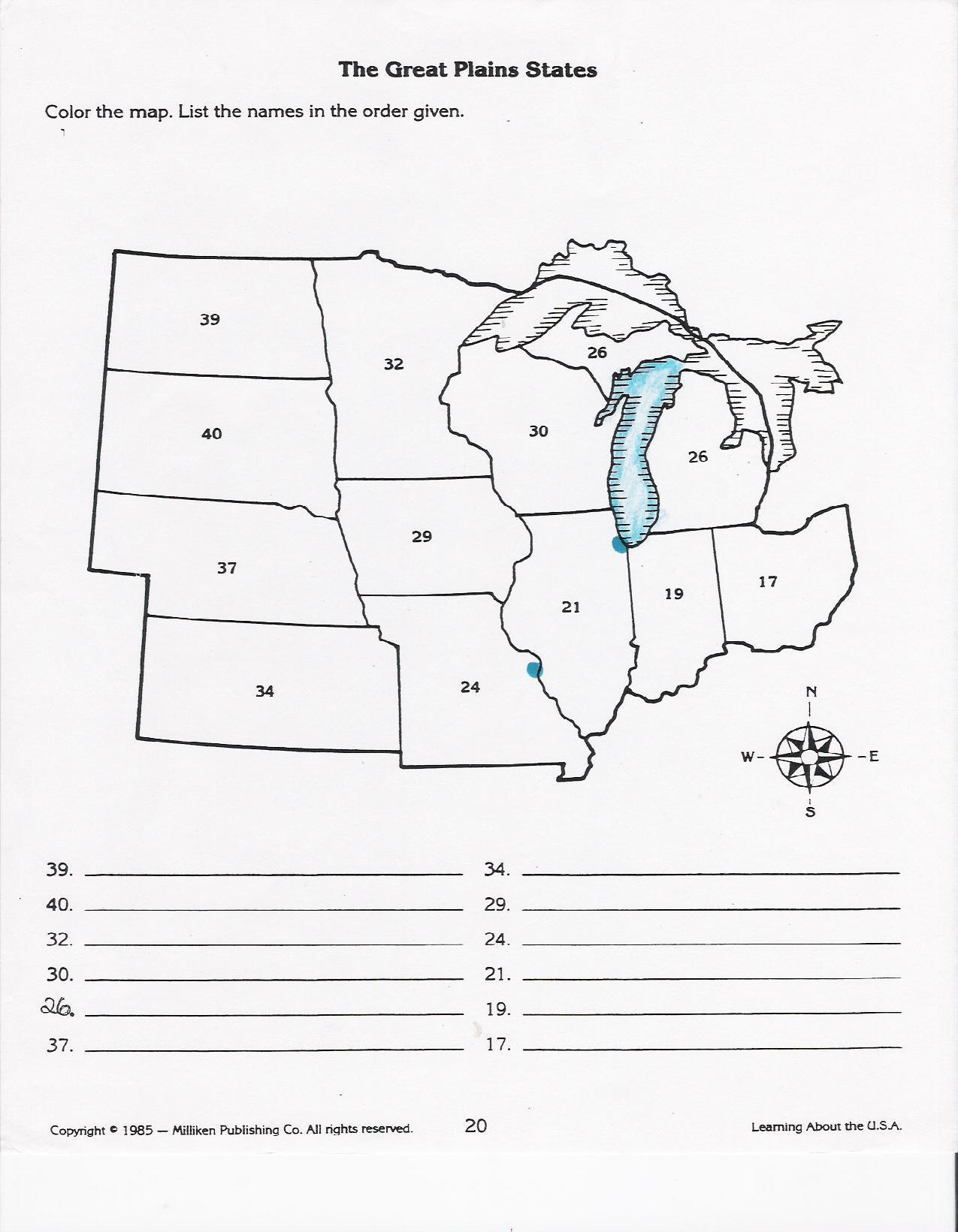 Midwest Us Blank Map Printable
