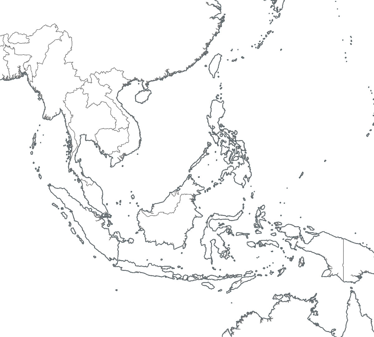 South Asia Map Blank Printable