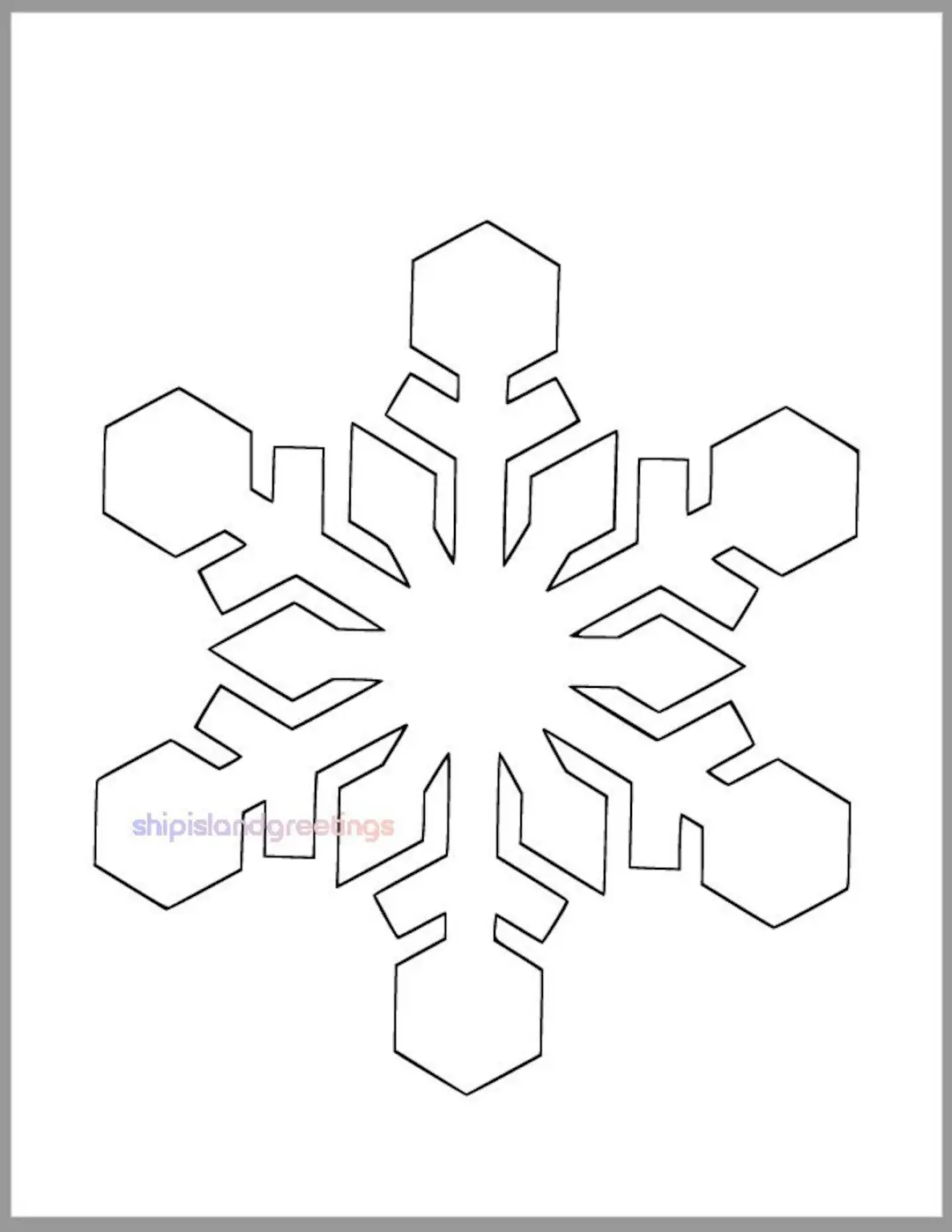 8 Inch Snowflake Template printable Snowflake winter Crafts 