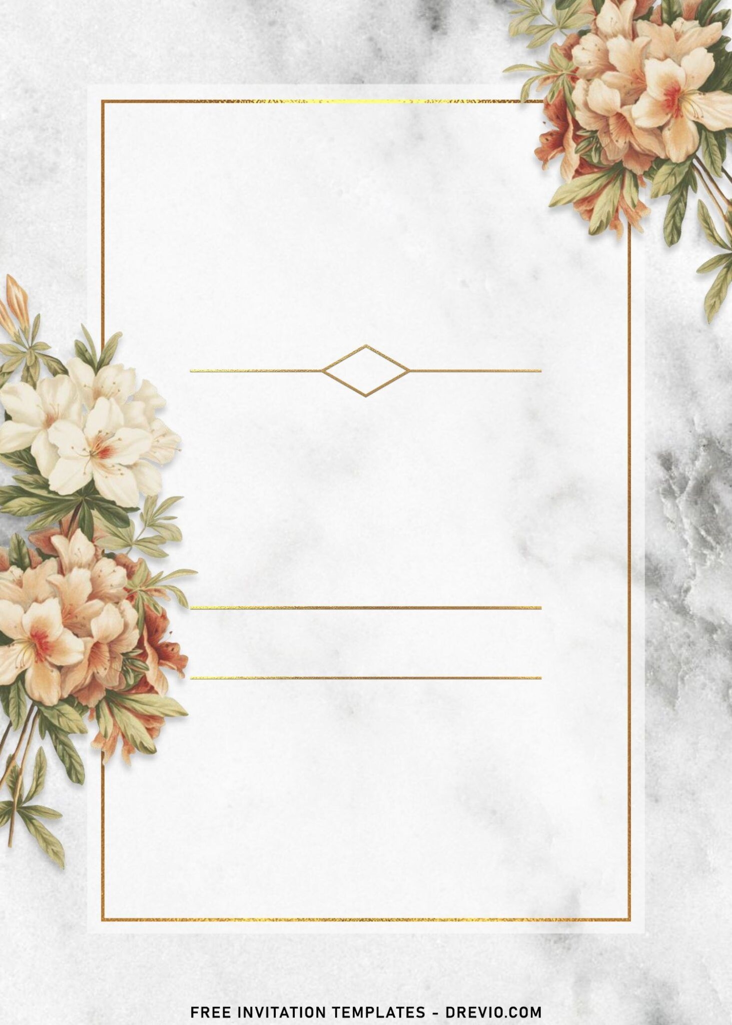 Printable Wedding Stationary Blank Floral