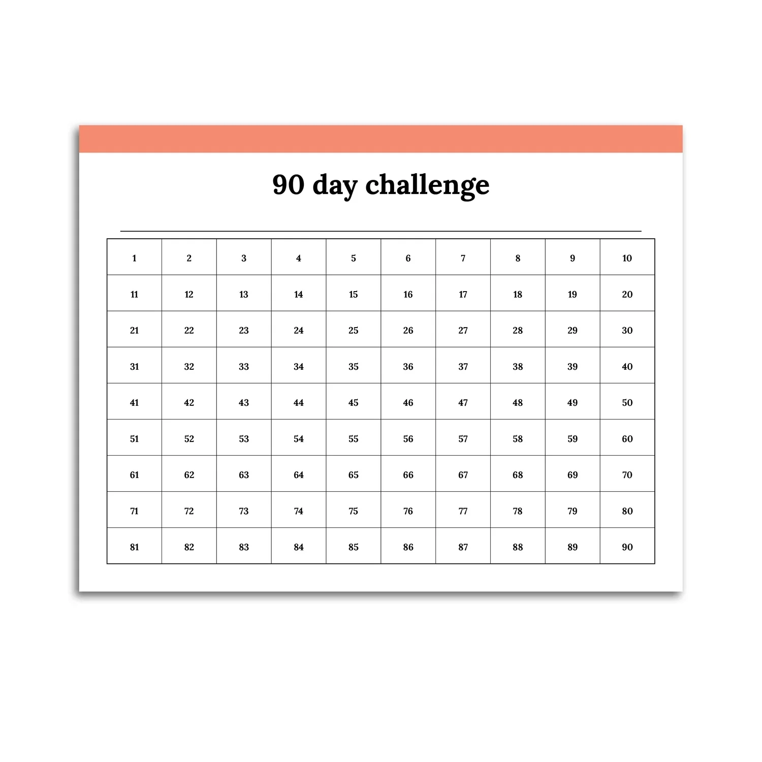 Blank 90 Day Calendar Printable