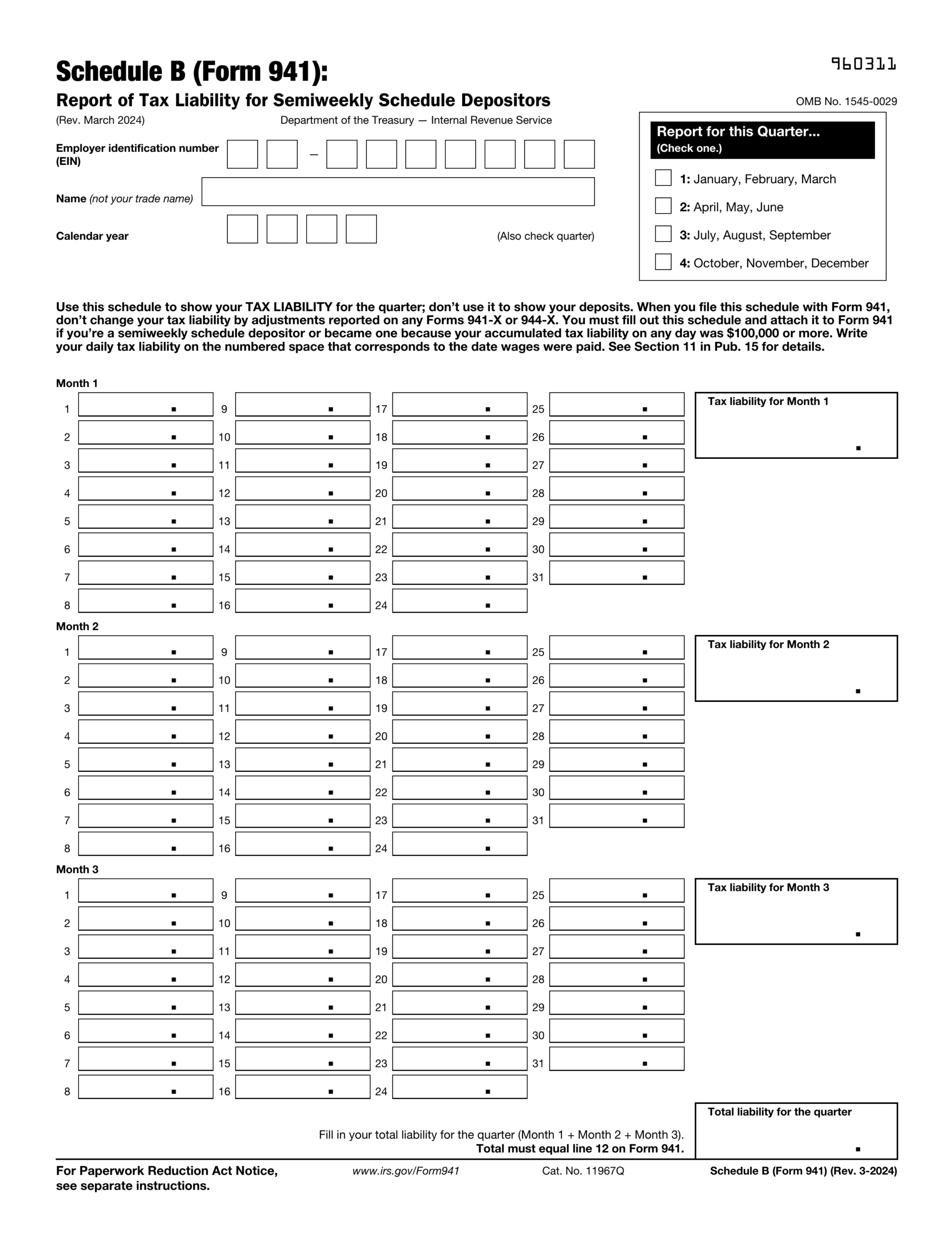 Blank Printable 941 Forms