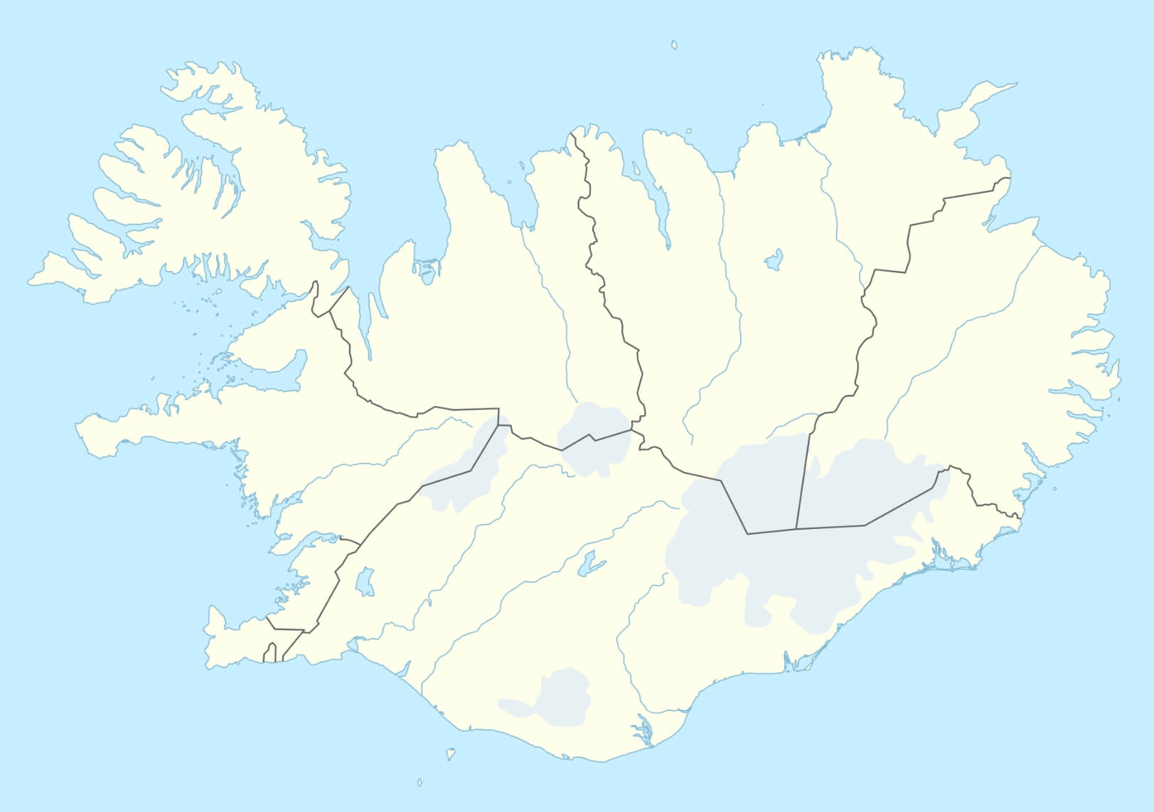 Iceland Map Free Printable Blank