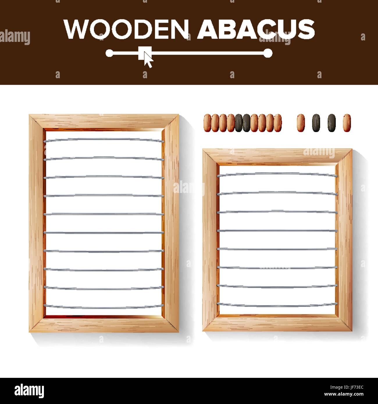 Abacus Blank Vector Template Illustration Of Classic Wooden 