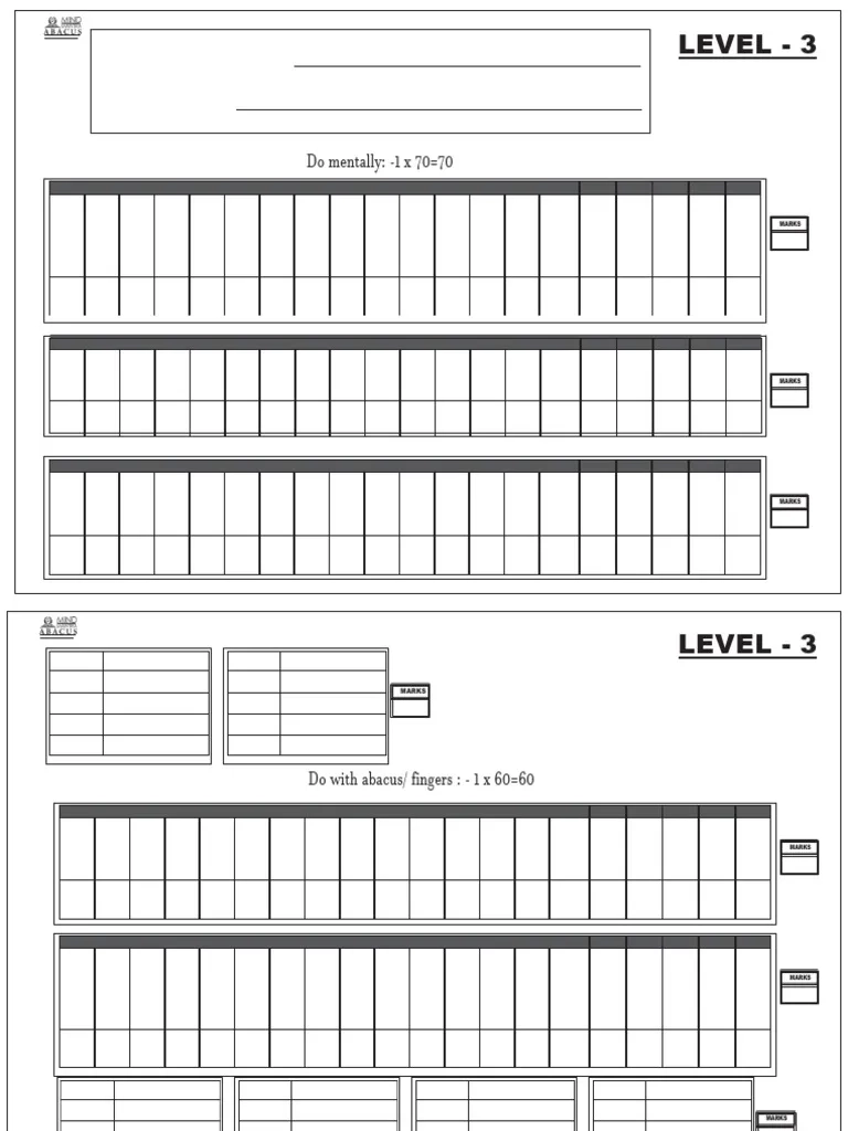 Right Start Abacus Blank Printable