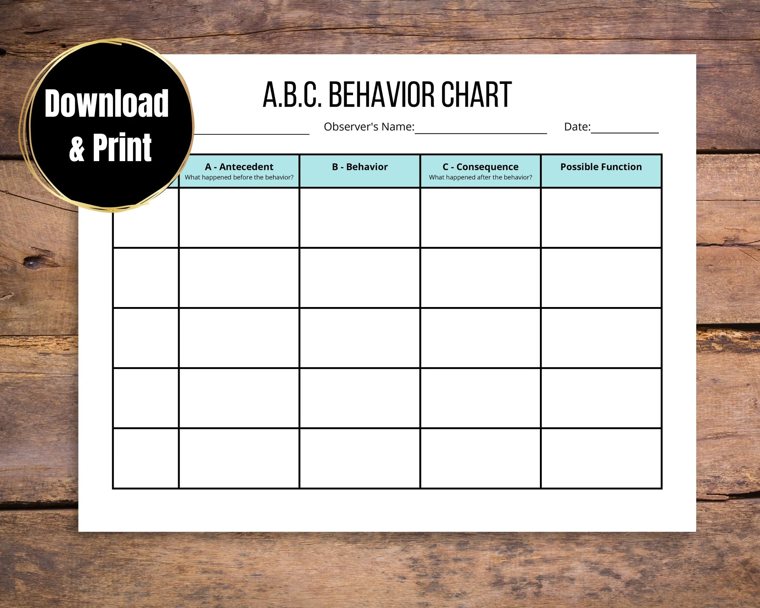 Abc Chart Blank Printable