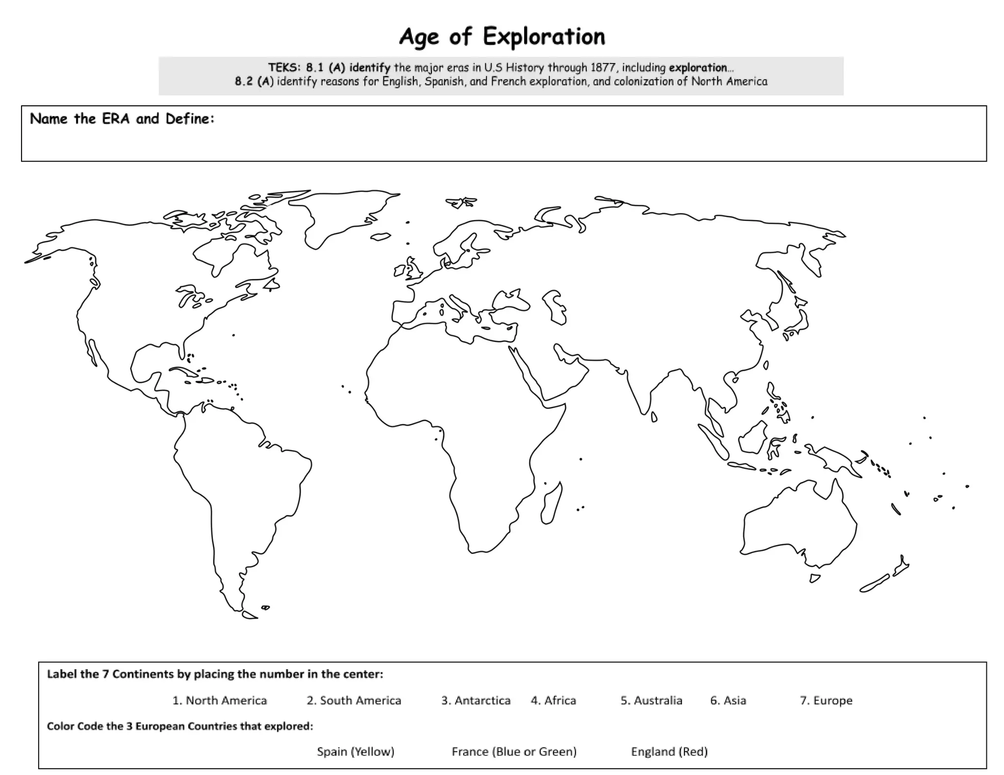 Age Of Exploration Era Worksheet 1 pdf