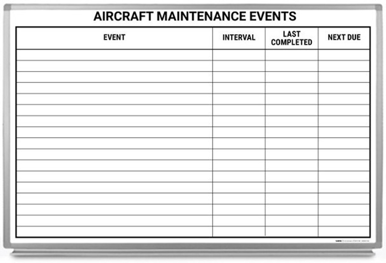 Blank Aircraft Maintenance Log Printable