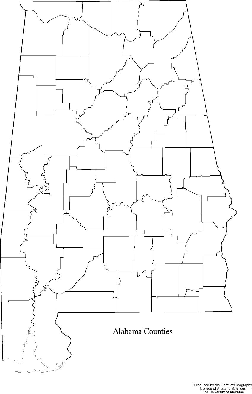 Alabama Blank Map