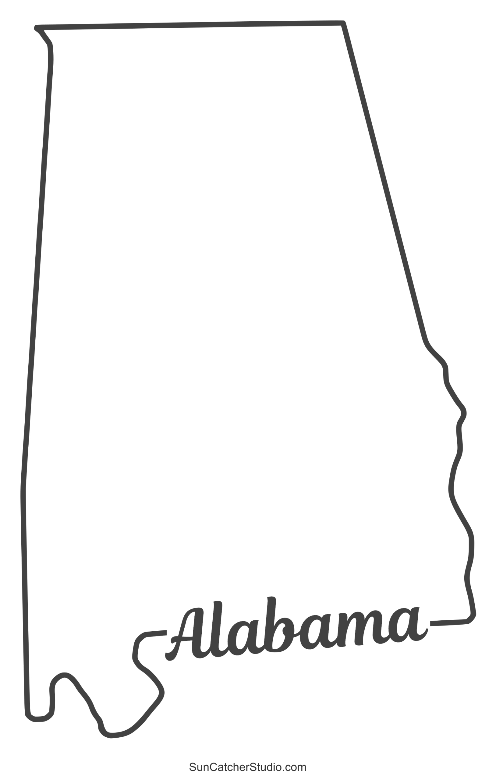 Printable Blank Map Of Alabama