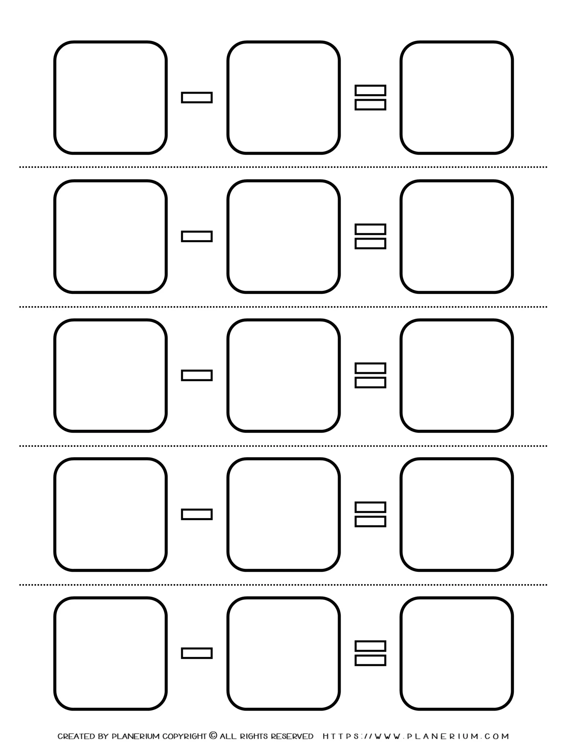 All Seasons Worksheet Numbers Subtraction Template Planerium 