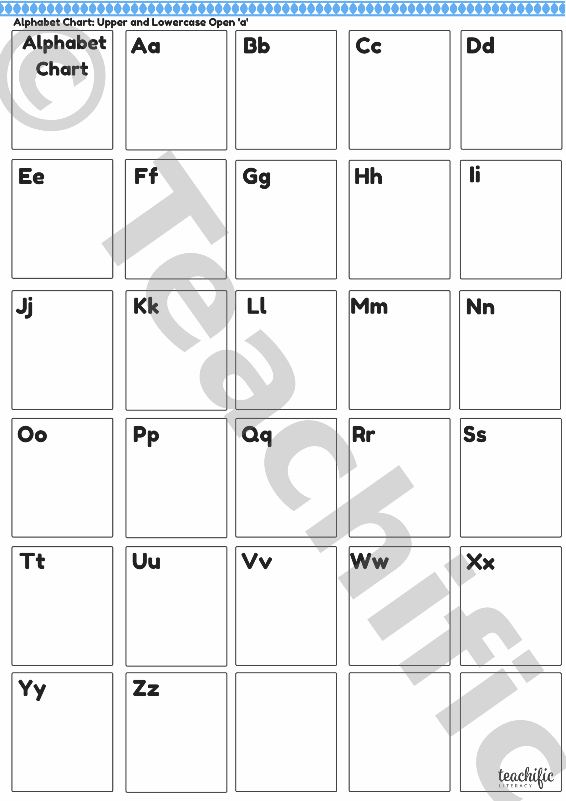 Blank Alphabet Chart Printable