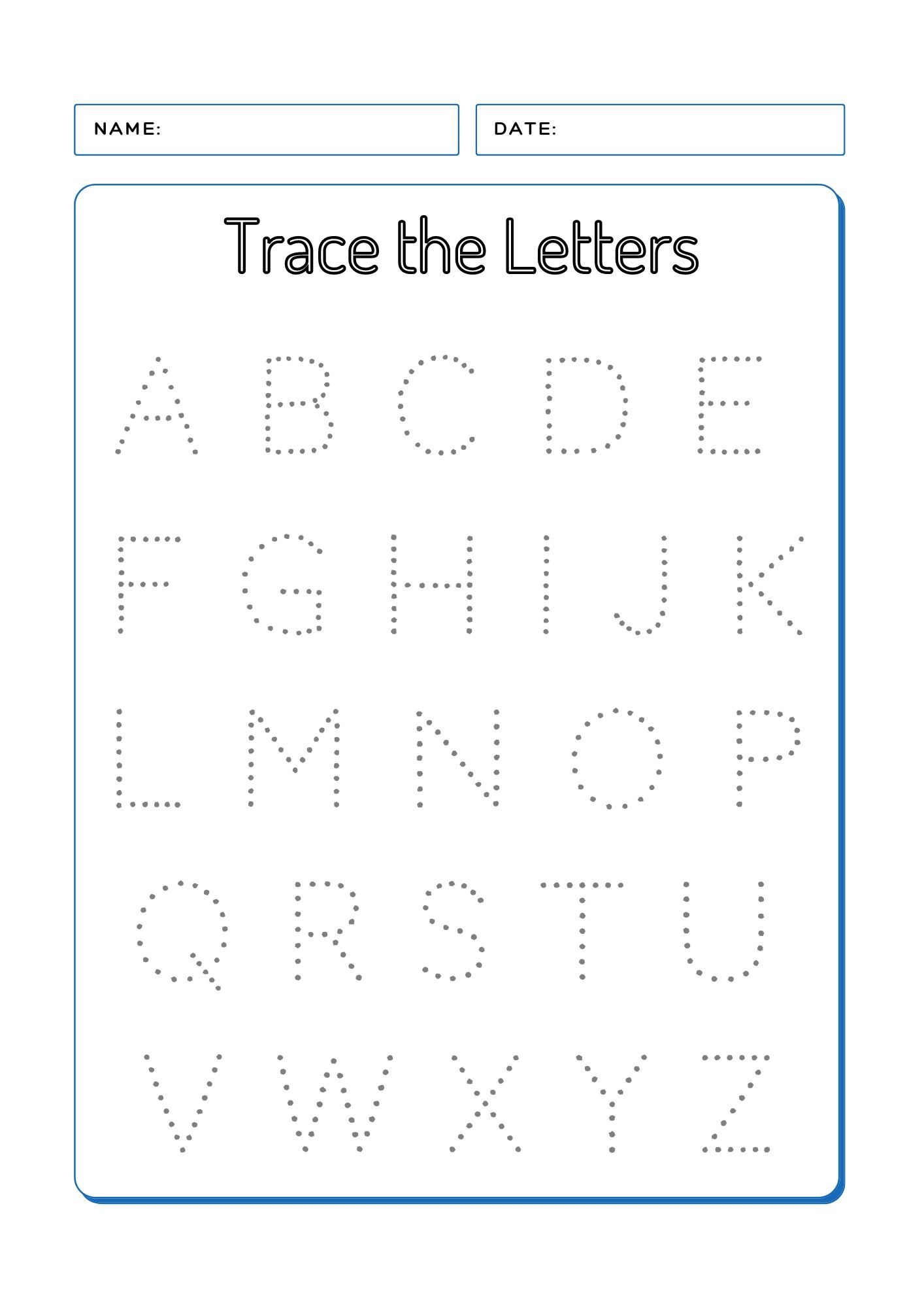 Printable Blank Letter Tracing