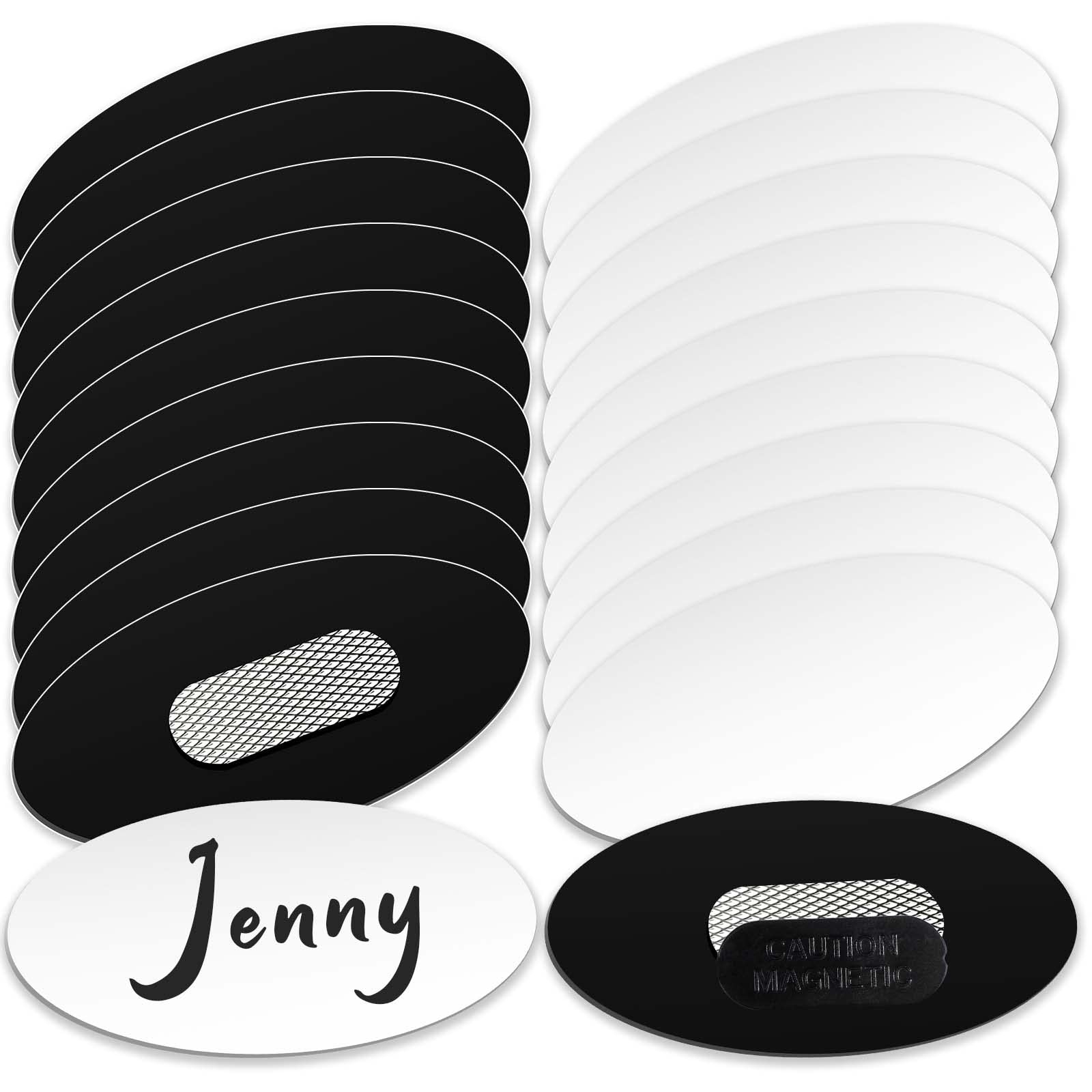 Amazon 20 Pack Oval Name Badge Tags Blanks With Magnet DIY 