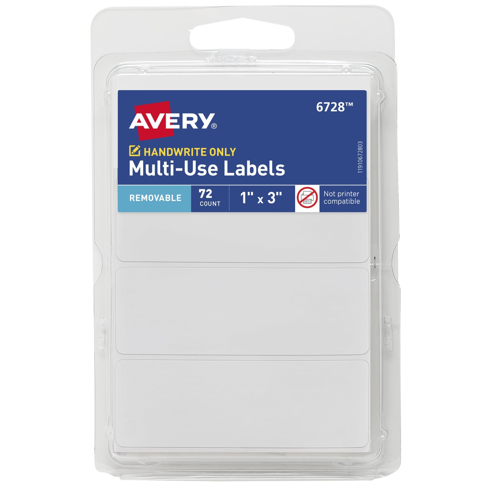 Amazon Avery Multi Use Removable Labels 1 X 3 White Non 