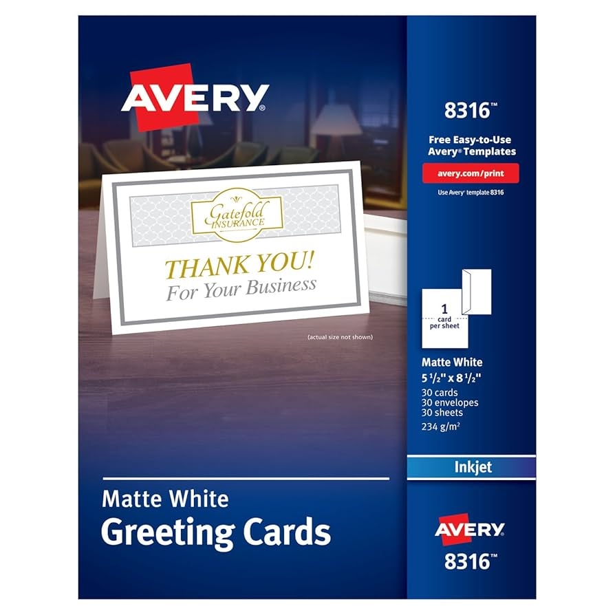 Amazon Avery Printable Greeting Cards With Envelopes Half 