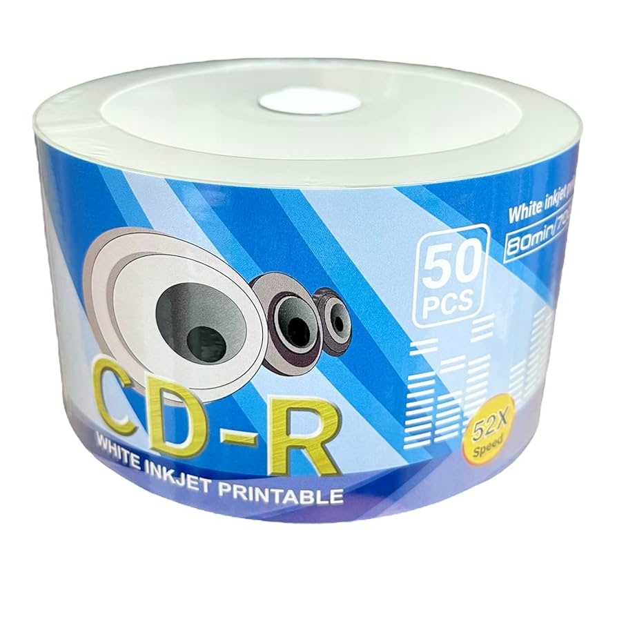 Amazon CD R 700MB 80min 52x White Inkjet Hub Printable 50 