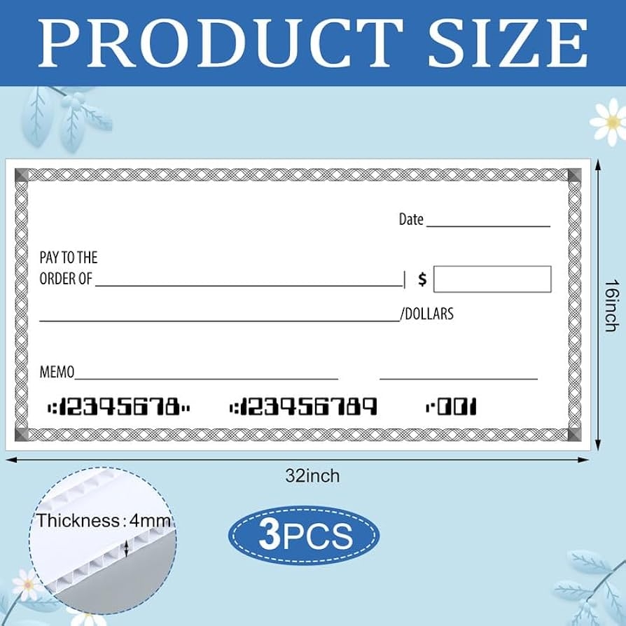 Amazon Cholemy 3 Pcs Giant PP Plastic Dry Erase Checks 16 X 