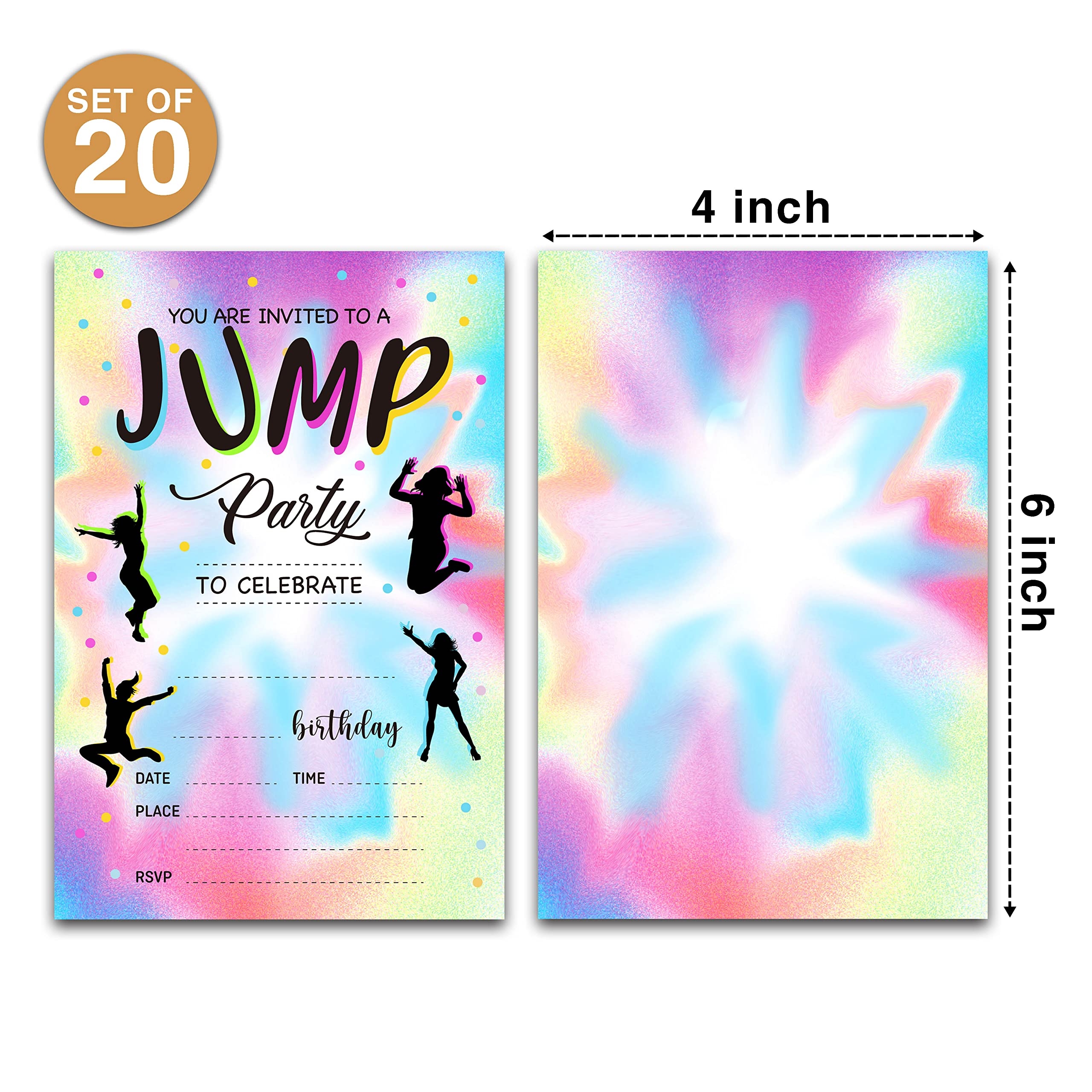 Amazon Disfuco Trampoline Jump Birthday Party Invitations 