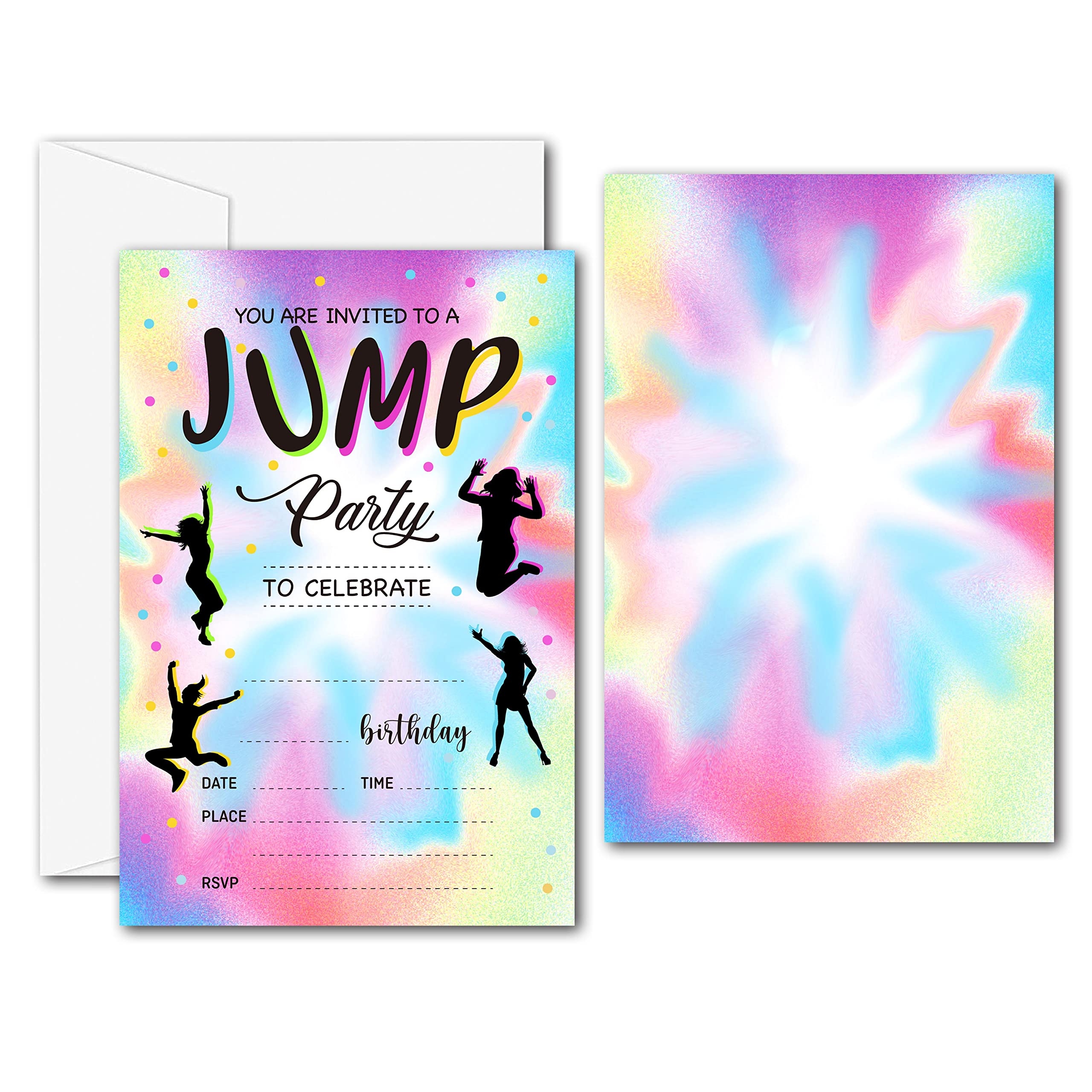 Amazon Disfuco Trampoline Jump Birthday Party Invitations 