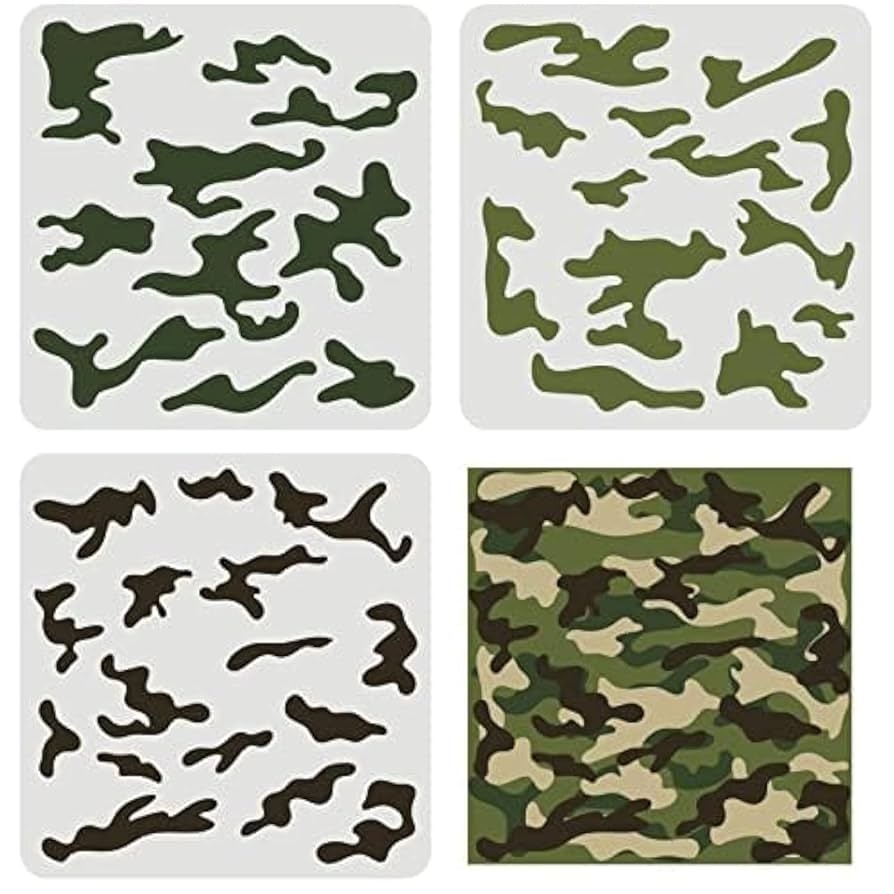 Amazon FINGERINSPIRE 3 Pcs Camo Stencil Kit 11 8x11 8inch 