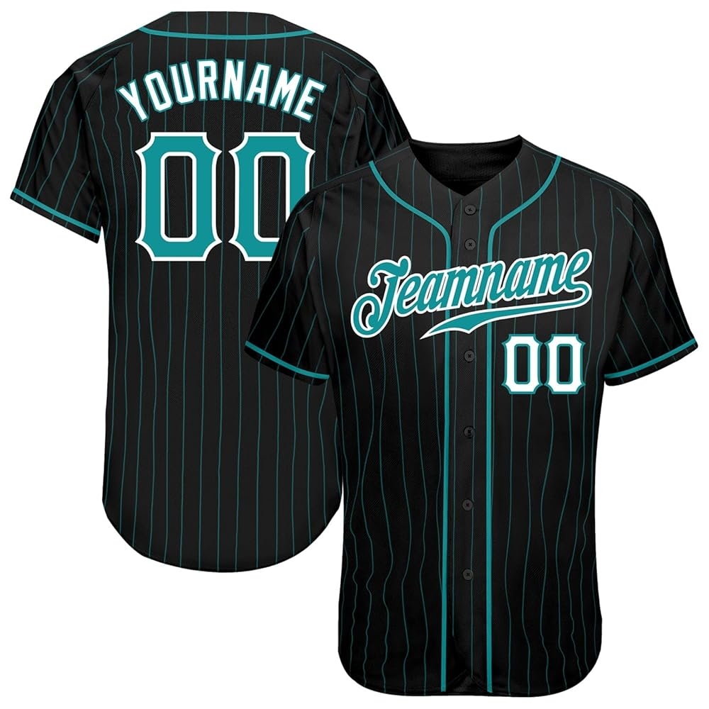 Amazon Generic Custom Pinstripe Baseball Jersey Printed 