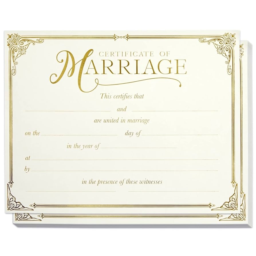 Amazon Juvale Marriage Certificate 11 X 8 5 Inches Ivory 
