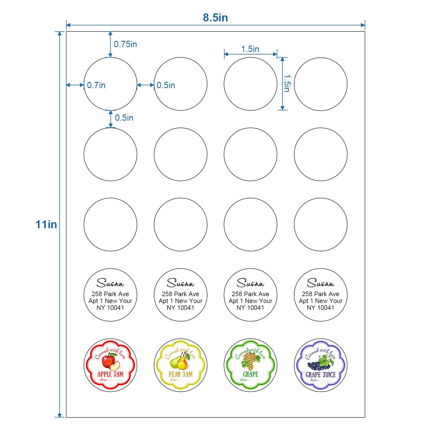 Amazon Methdic 1 5 Diameter High Visibility Printable Round 