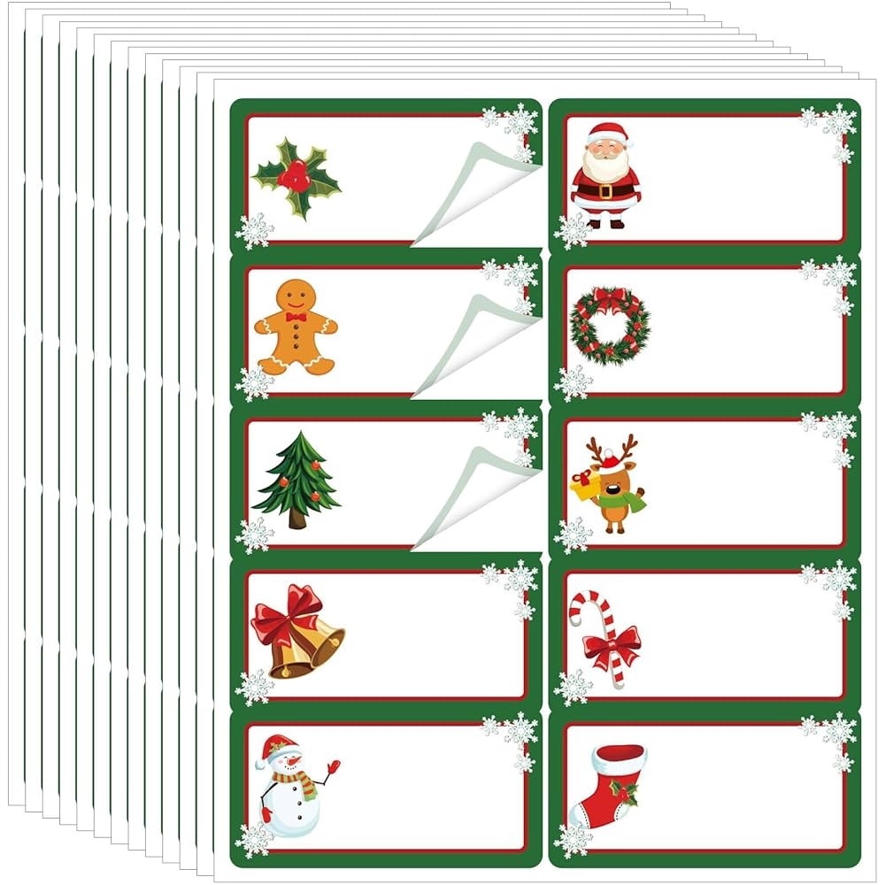 Amazon Qeeenar 250 Pcs Christmas Address Labels Bulk 2 X 4 