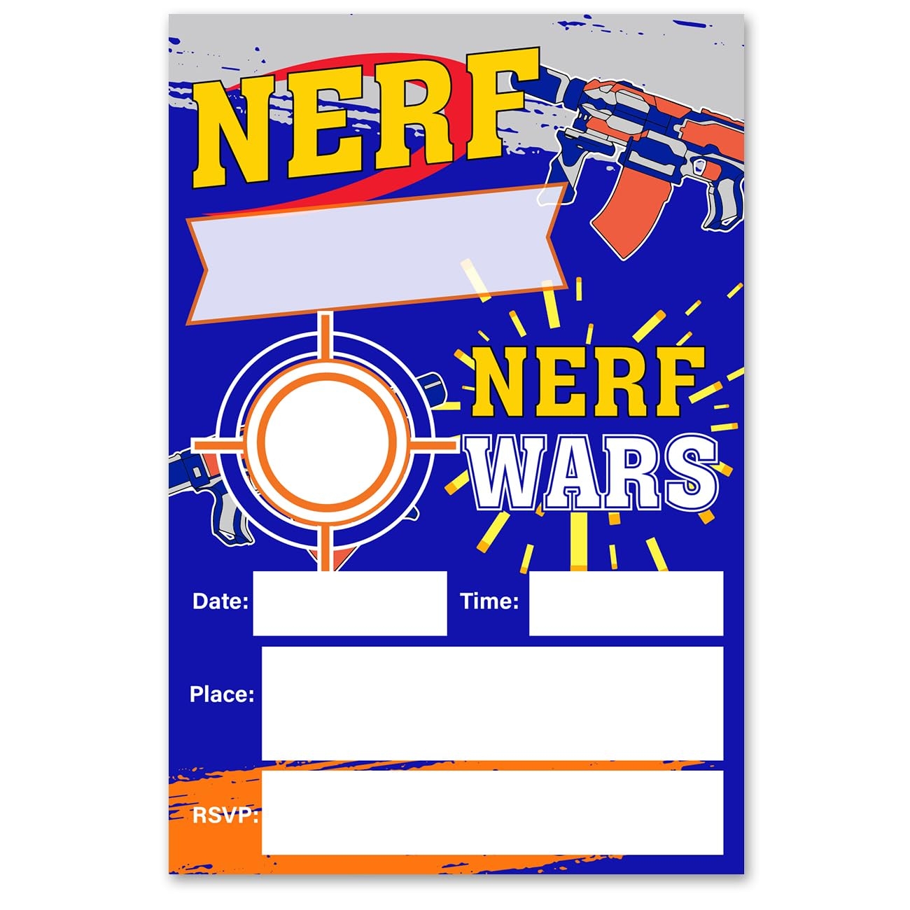 Amazon VAHATAN Dart Gun Birthday Party Invitations 20 Packs 