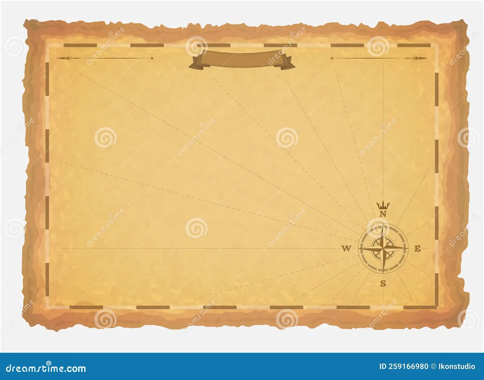 Ancient Paper Map Template Stock Vector Illustration Of Scroll 