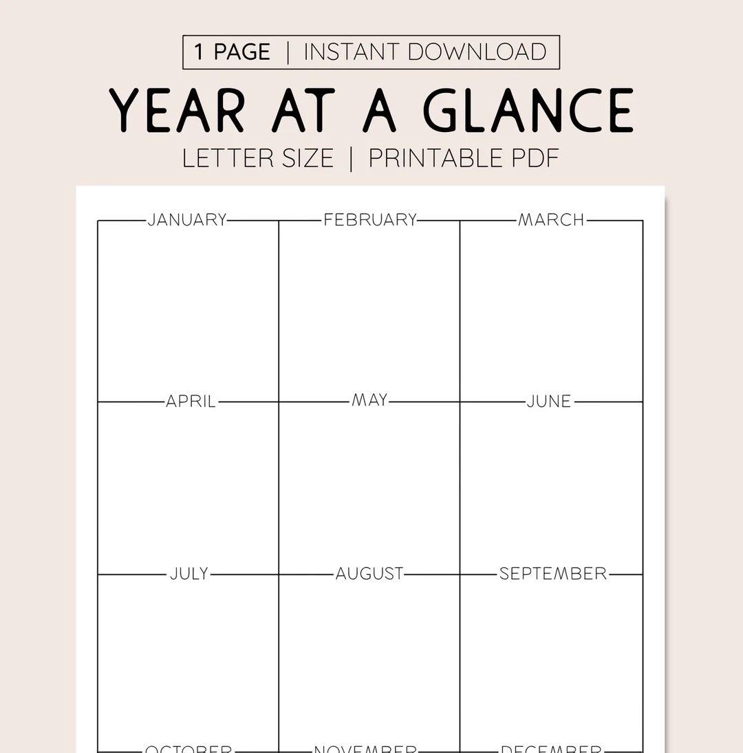 Blank Diary Printable Year