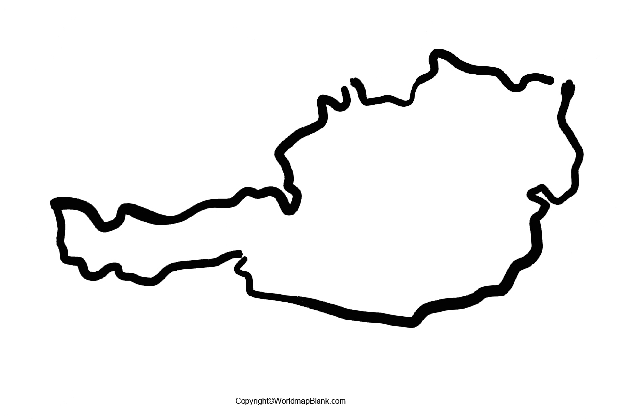 Blank Printable Map Austria