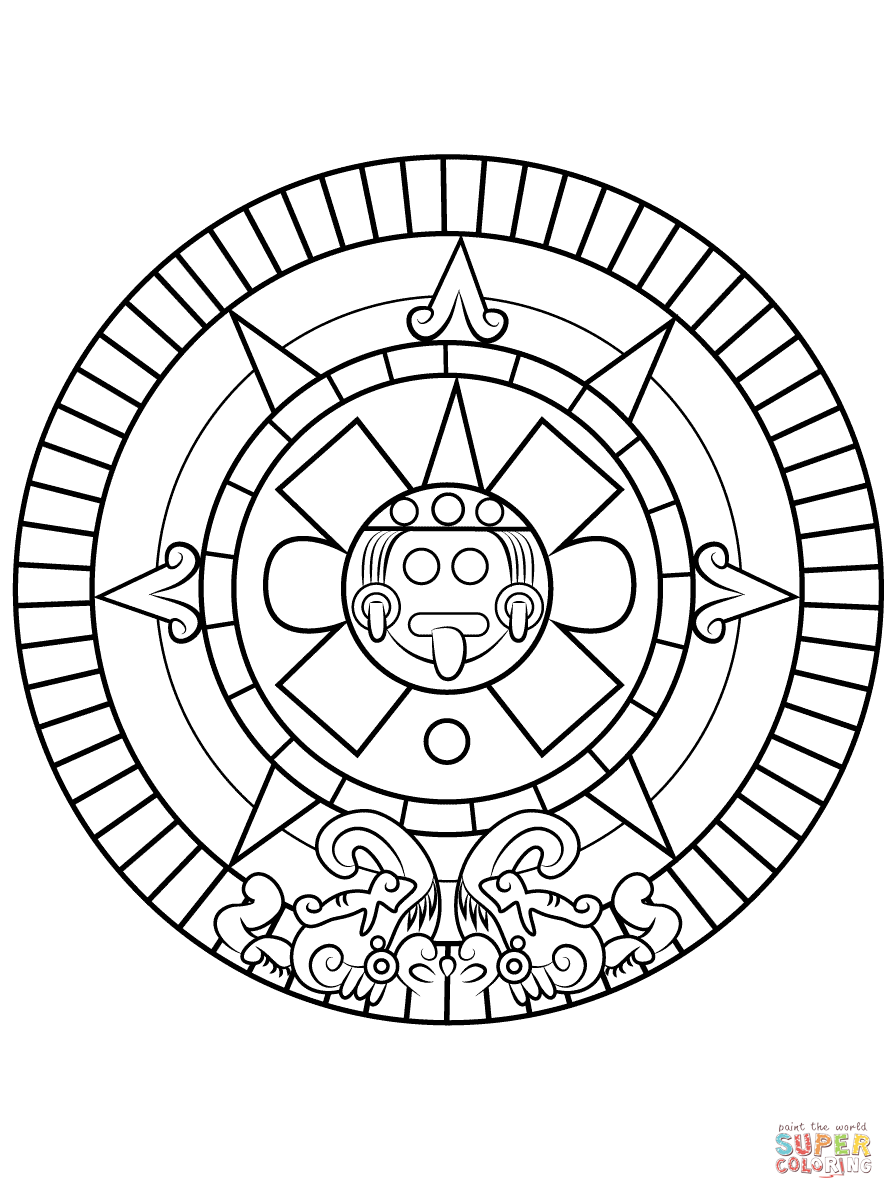 Aztecs Coloring Pages Printable Aztec Coloring Sheets
