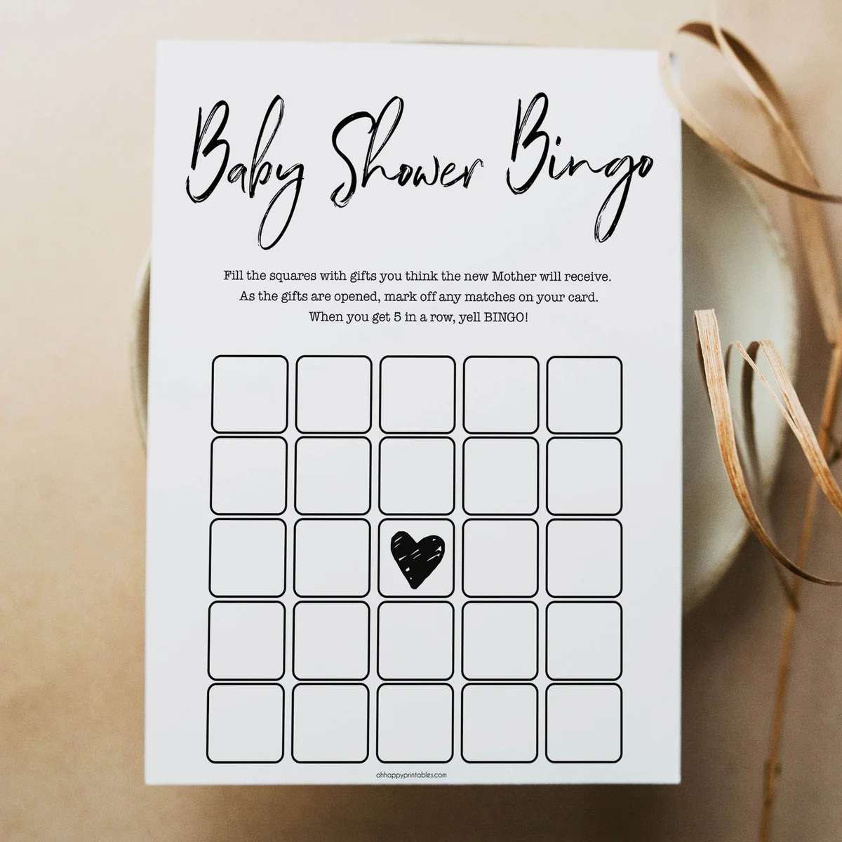 Baby Shower Bingo Printable Gender Neutral Baby Shower Games 