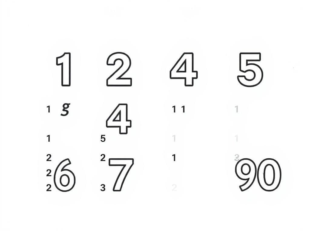 Printable Coloring Blank Numbers Pages