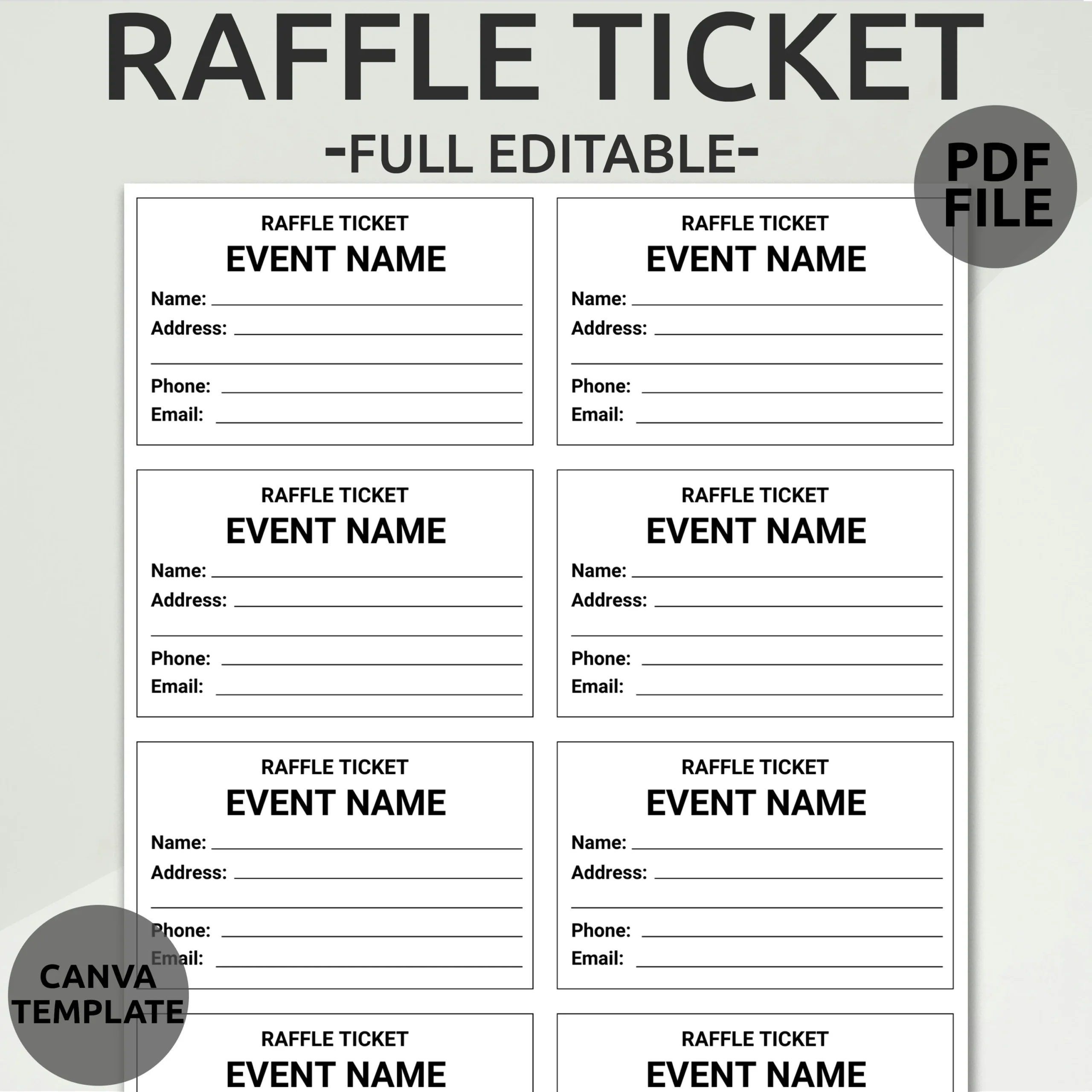 Free Printable Blank Raffle Tickets