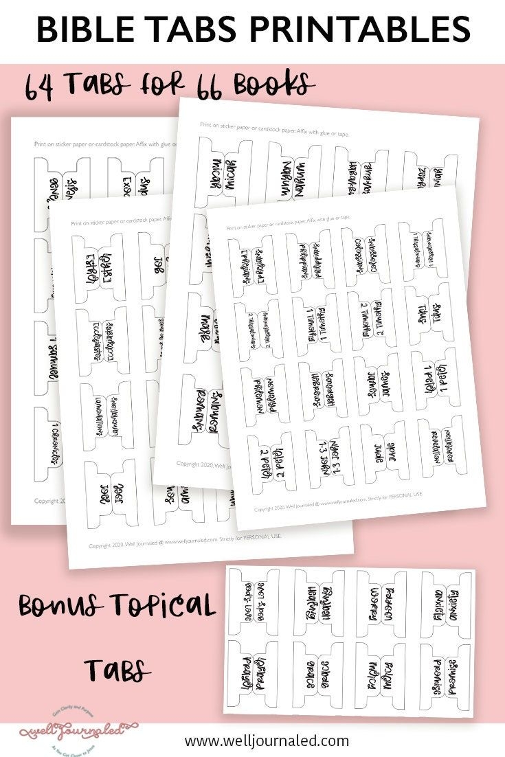Bible Tabs Bible Tabs Printable For Journaling Bible Bible 