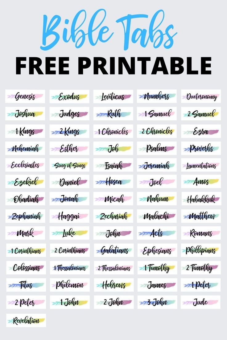 Blank Printable Bible Tabs