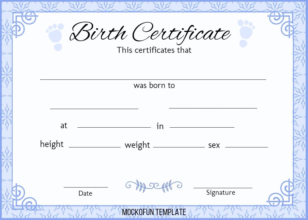 Blank Birth Certificate Printable