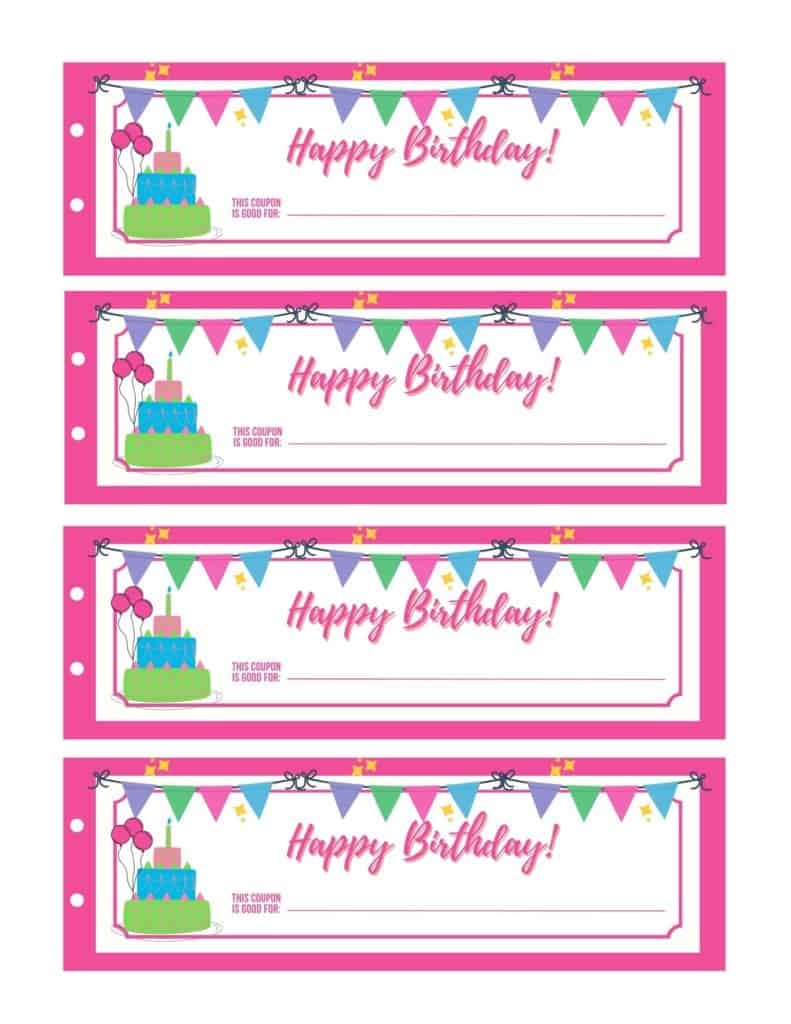 Birthday Coupons Printable Blank