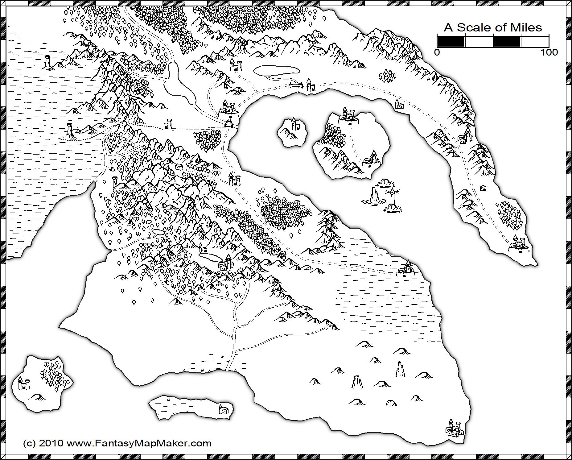 Black And White Overland Map Free Fantasy Maps