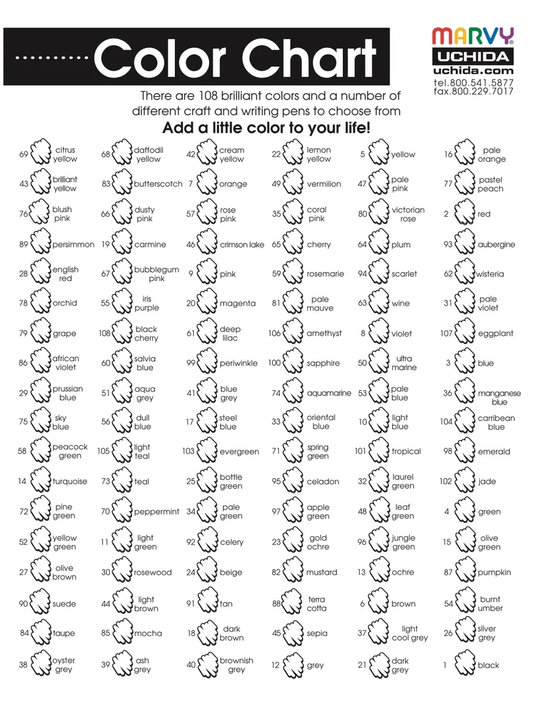 Printable Blank Colored Chart