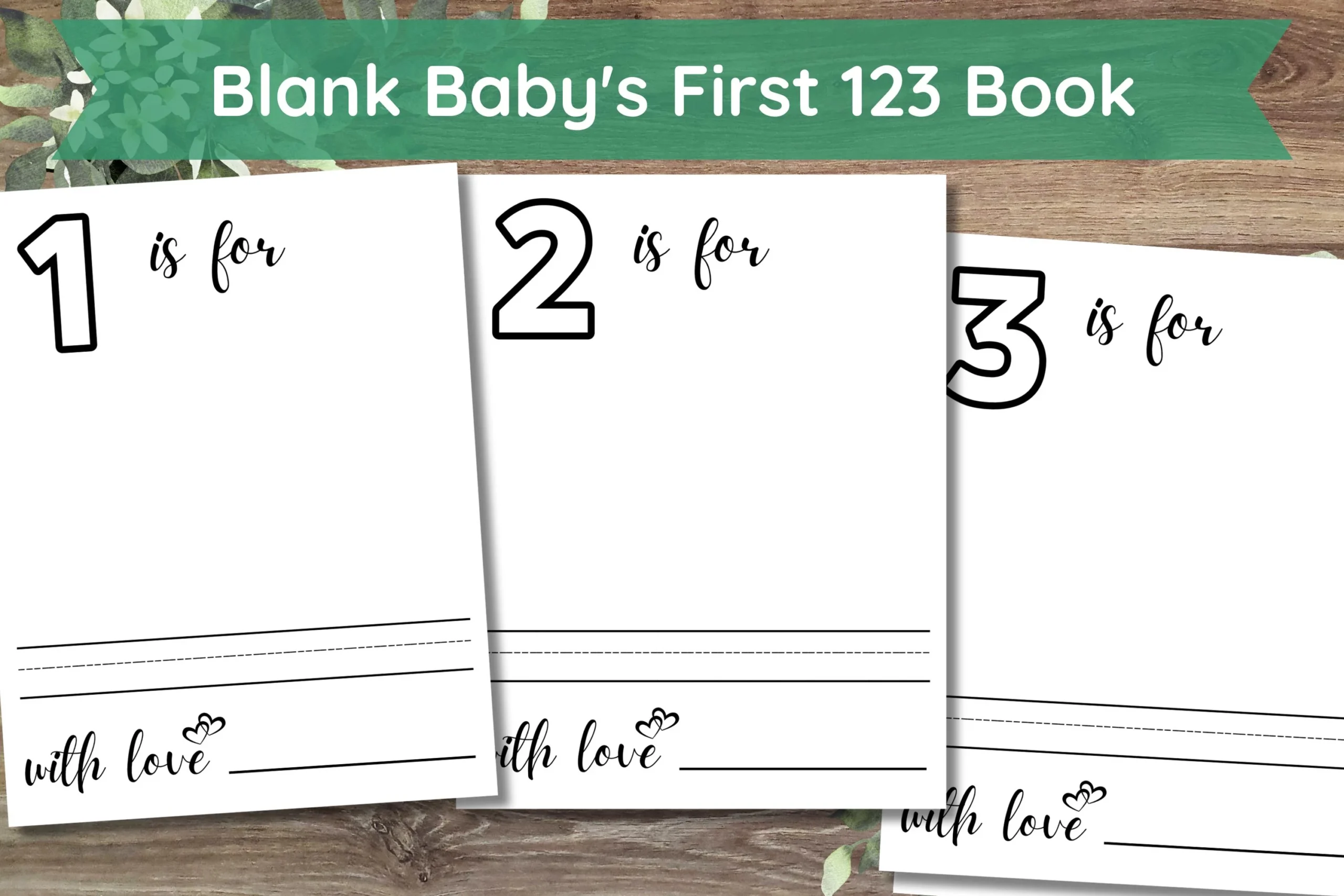 Blank Number Book Printable