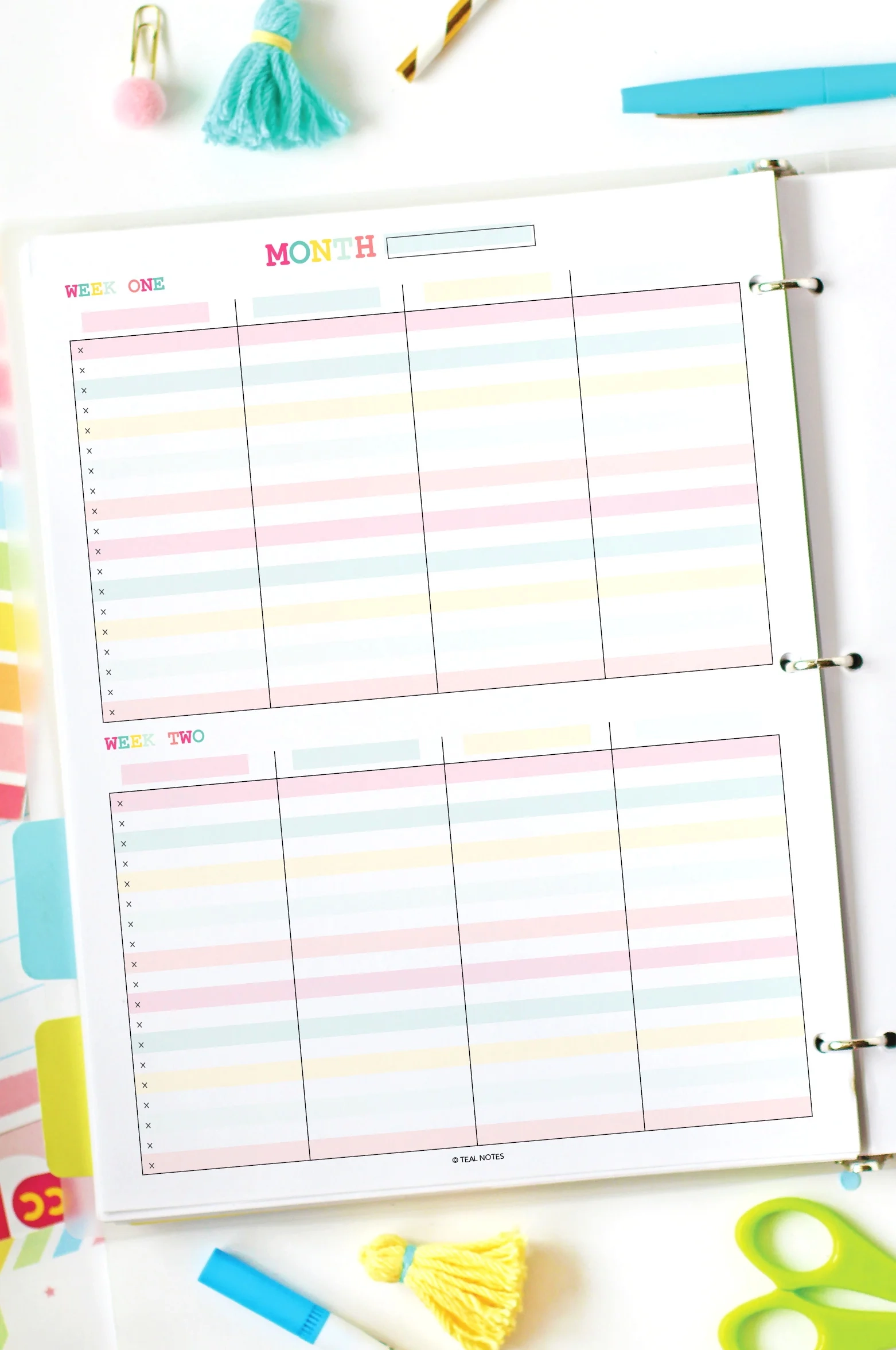 Teal Blank Free Printable