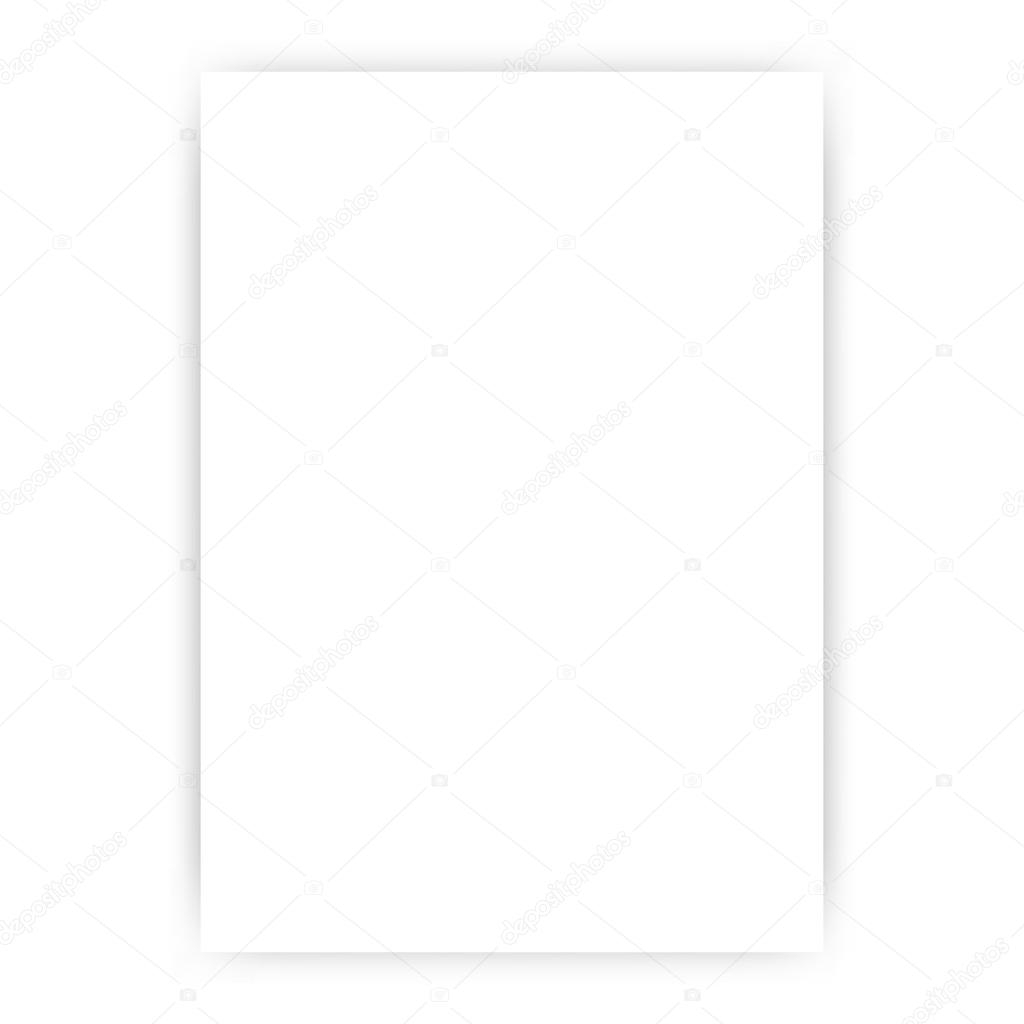 Blank A4 White Paper Template With Shadow Stock Vector By 