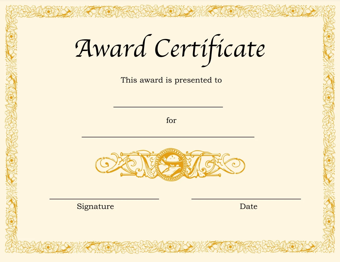 Blank Award Certificate Etsy UK